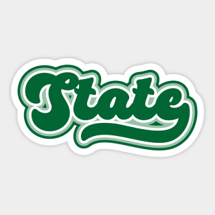 Retro State Script // Michigan Green Pride Sticker